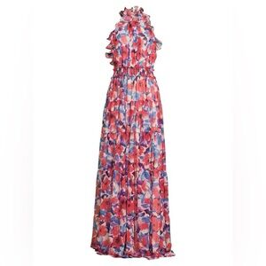 PatBO Violet High Neck Maxi Dress in Cherry Size 2